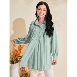 Mint sheer overlay button down‎ size medium